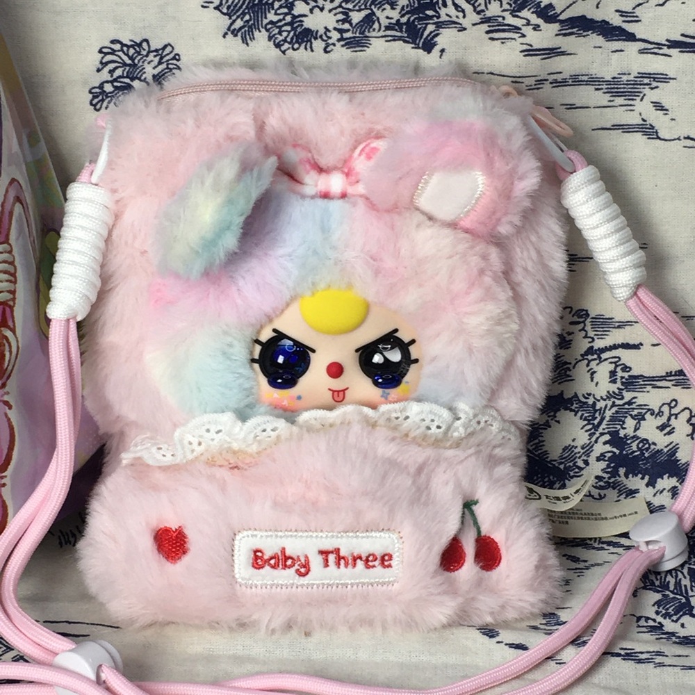 Baby Three Crossbody Bag Purse Pastel Multicolor Liquid Glitter Eyes BB3